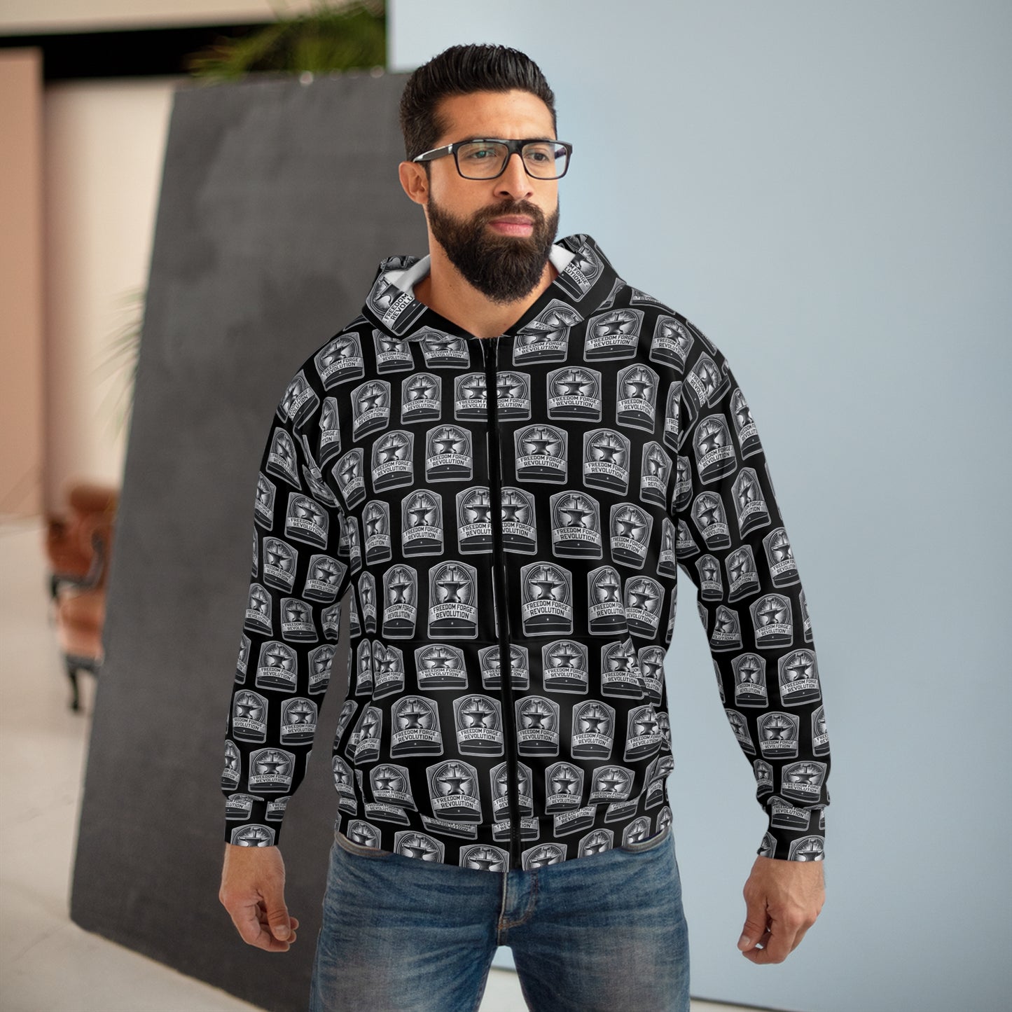 Unisex Zip Hoodie - Freedom Forge Revolution
