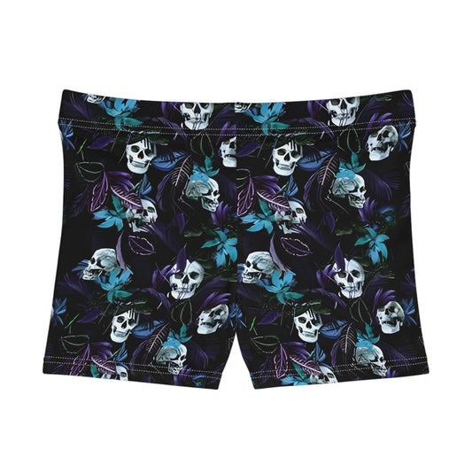 Women's Minimalist Yoga Shorts - Tropic Skull