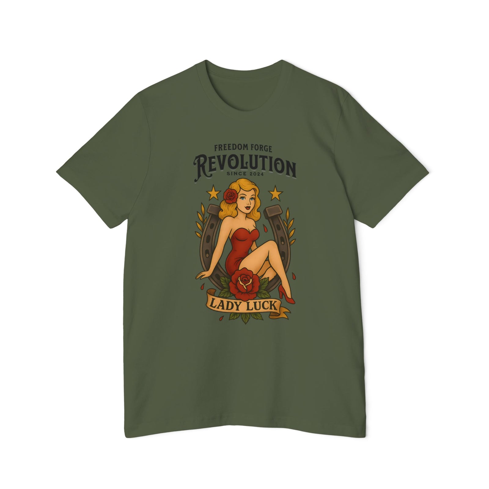 American Made Lady Luck - Unisex T-Shirt/ Freedom Forge Revolution