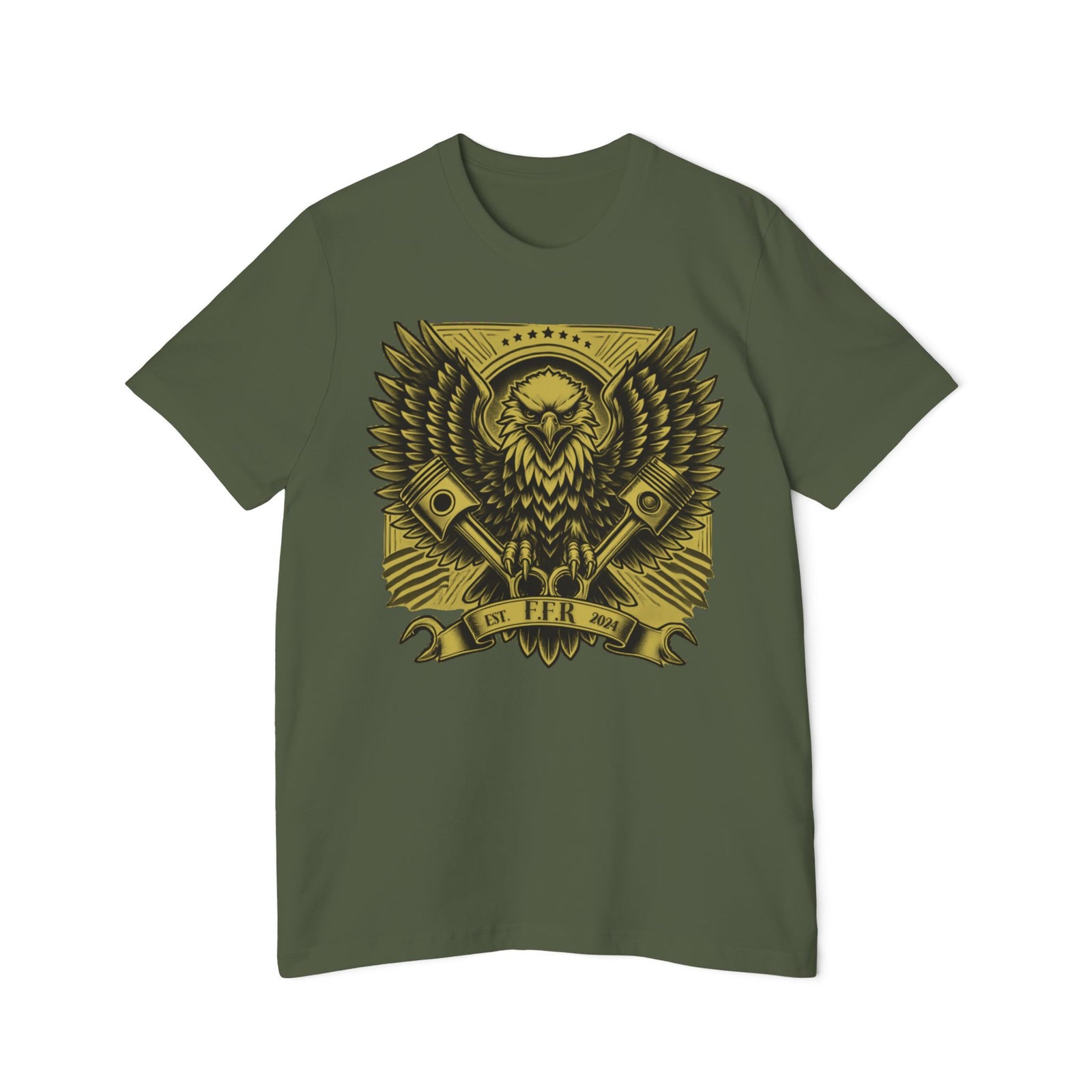 American Made Eagle And Pistons - Unisex T-Shirt/ Freedom Forge Revolution