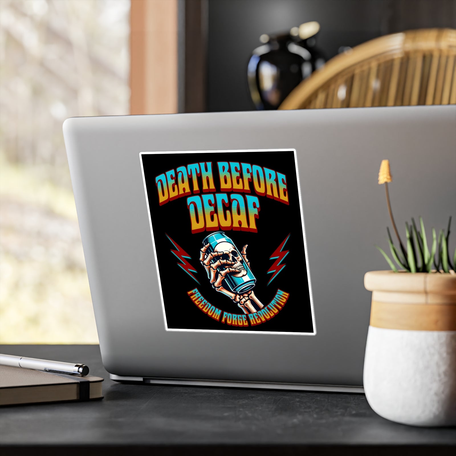 American Made Death Before Decaf Sticker - Swag/ Freedom Forge Revolution