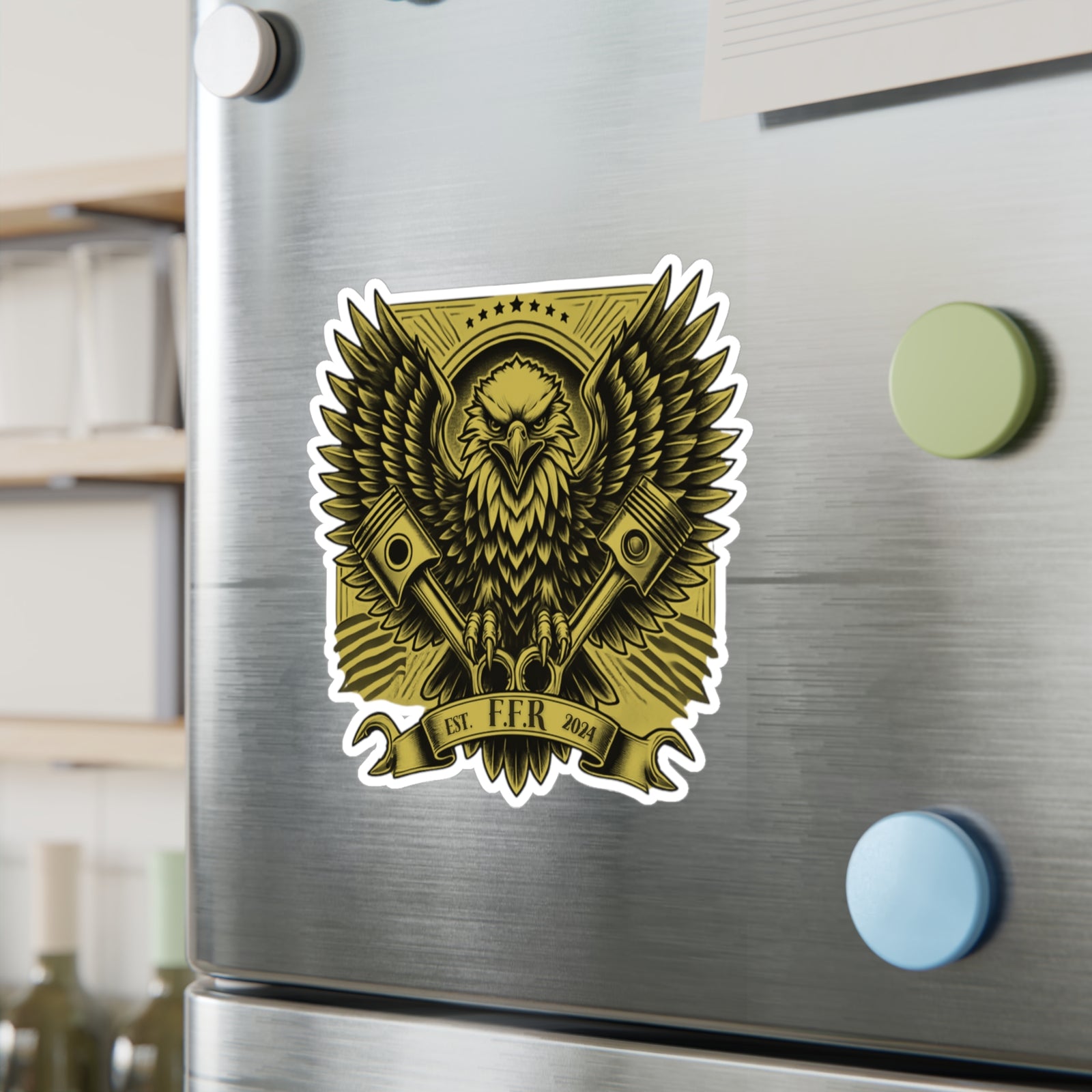 American Made Eagle and Pistons Sticker - Swag/ Freedom Forge Revolution