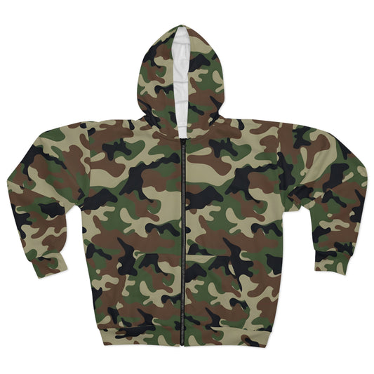 Camo Unisex Zip Hoodie