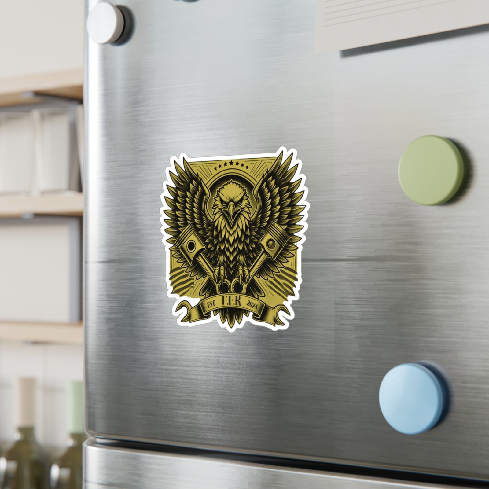 American Made Eagle and Pistons Sticker - Swag/ Freedom Forge Revolution