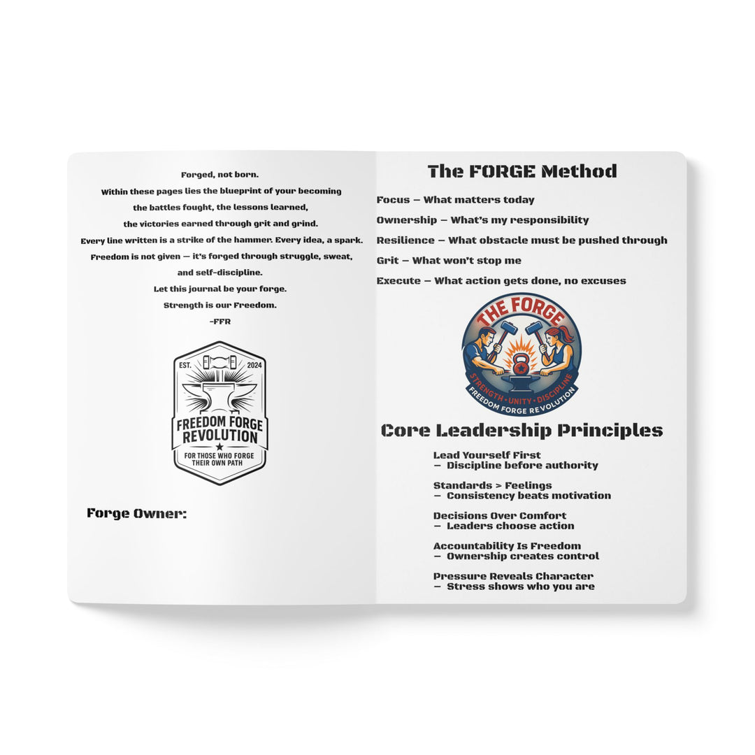 Freedom Forge Revolution Journal — Inspirational Leather-Style Softcover Notebook