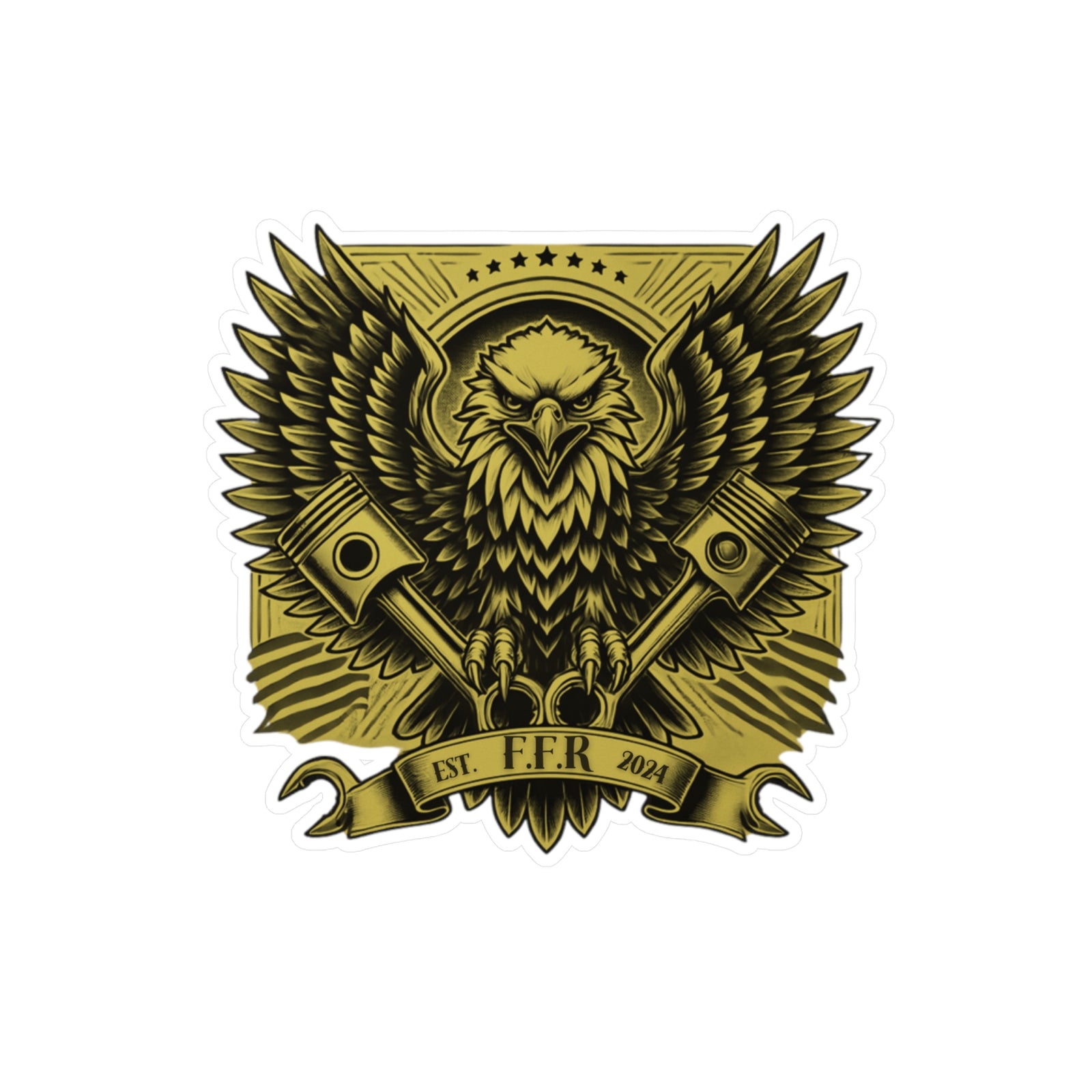 American Made Eagle and Pistons Sticker - Swag/ Freedom Forge Revolution