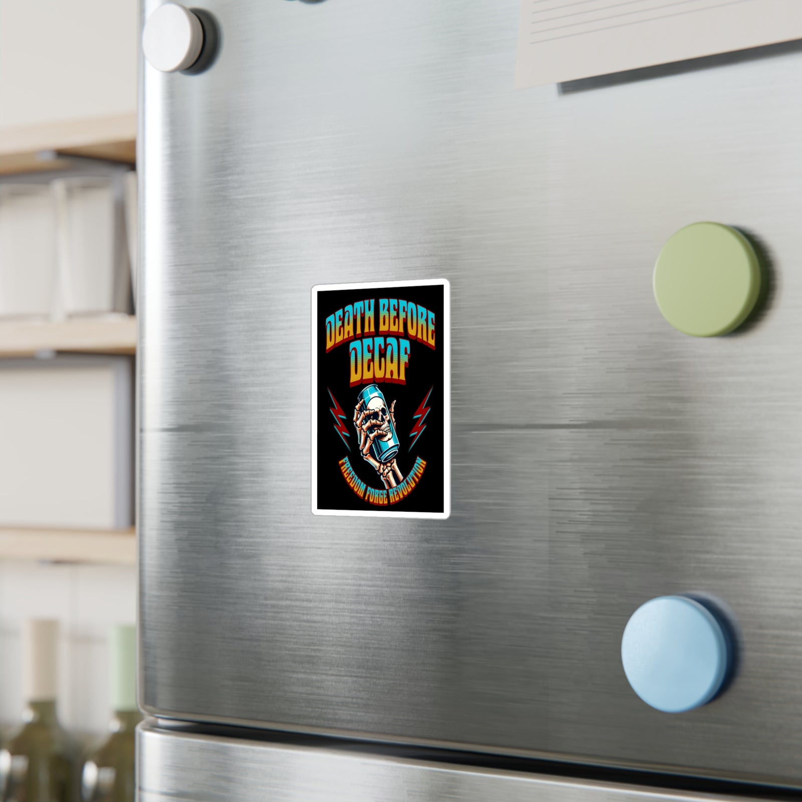 American Made Death Before Decaf Sticker - Swag/ Freedom Forge Revolution