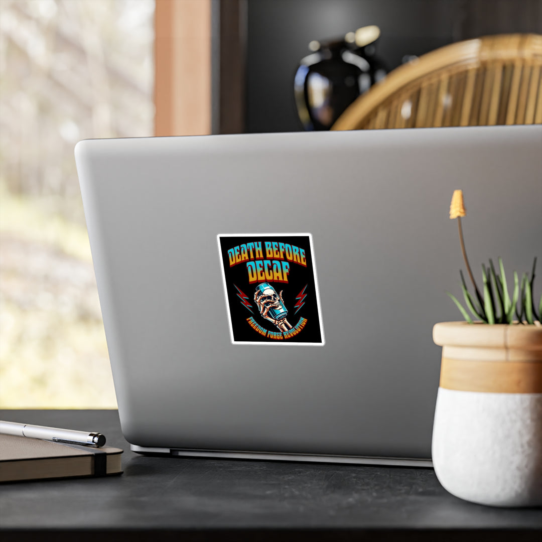 American Made Death Before Decaf Sticker - Swag/ Freedom Forge Revolution