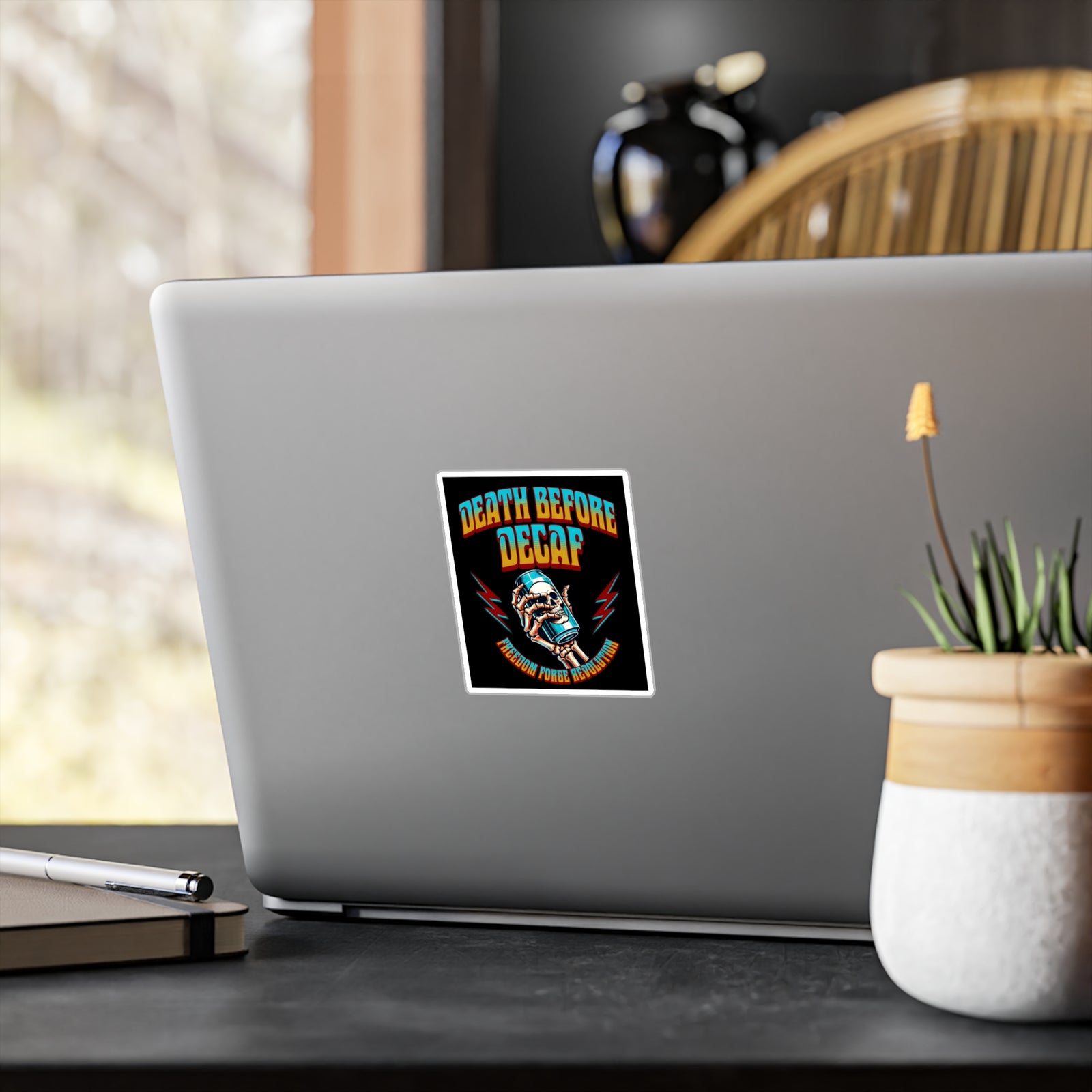 American Made Death Before Decaf Sticker - Swag/ Freedom Forge Revolution