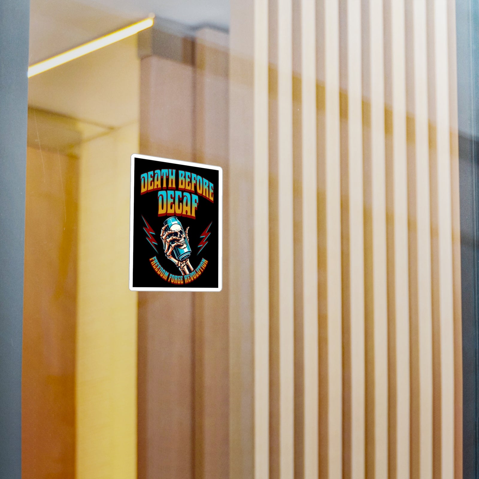 American Made Death Before Decaf Sticker - Swag/ Freedom Forge Revolution