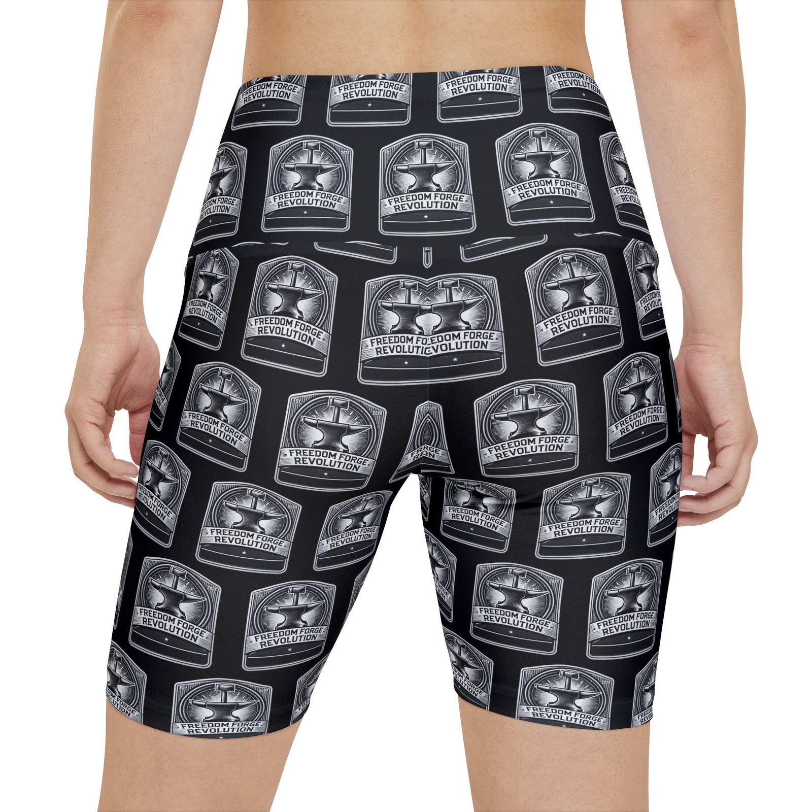 American Made Empowerment Women's Workout Shorts - Freedom Forge Revolution - Leggins/ Freedom Forge Revolution