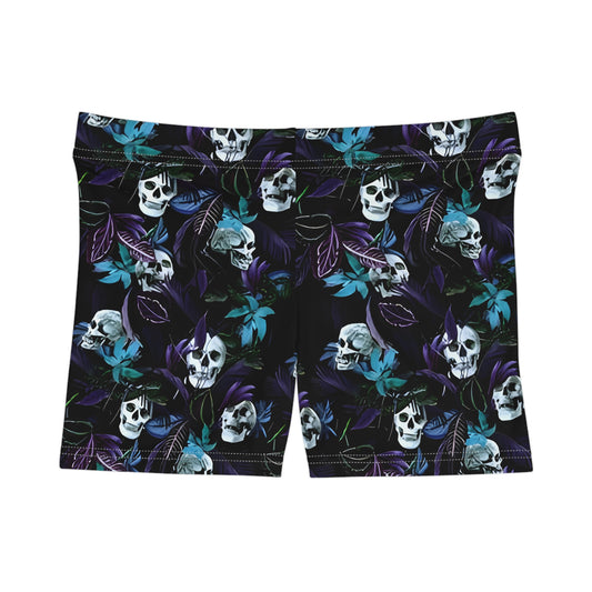 Women's Minimalist Yoga Shorts - Tropic Skull