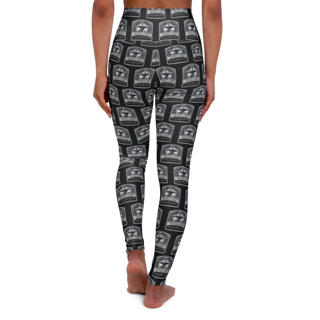 American Made Motivational High Waisted Yoga Leggings for Fitness Enthusiasts - Leggins/ Freedom Forge Revolution