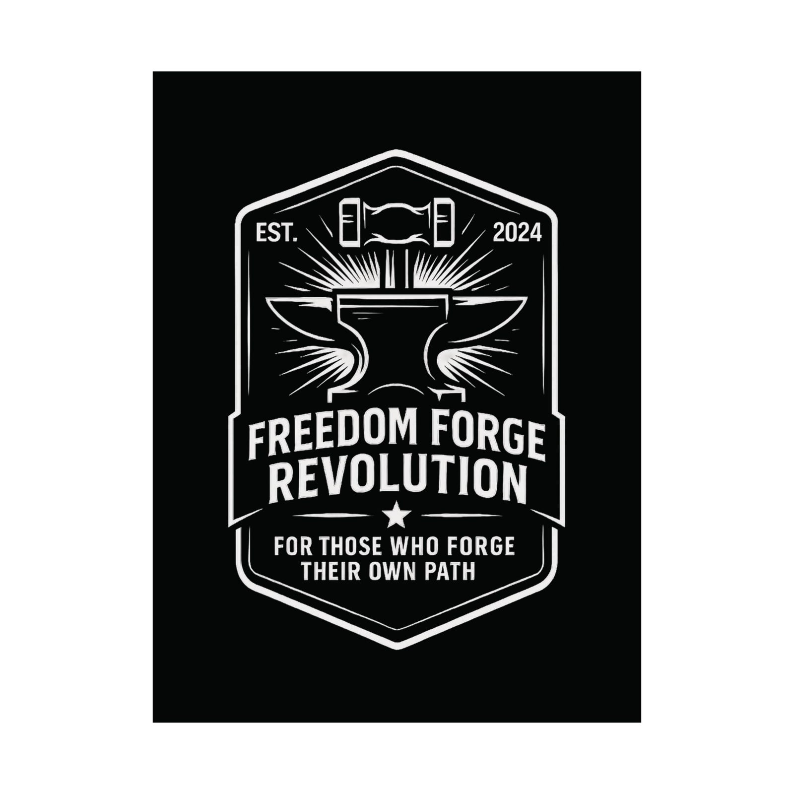 American Made Hammer and Anvil Variant Matte Vertical Poster - Swag/ Freedom Forge Revolution
