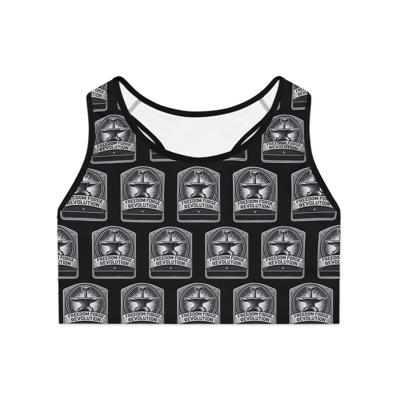 American Made Empowering Graphic Sports Bra - Freedom for Revolution - Women's top/ Freedom Forge Revolution