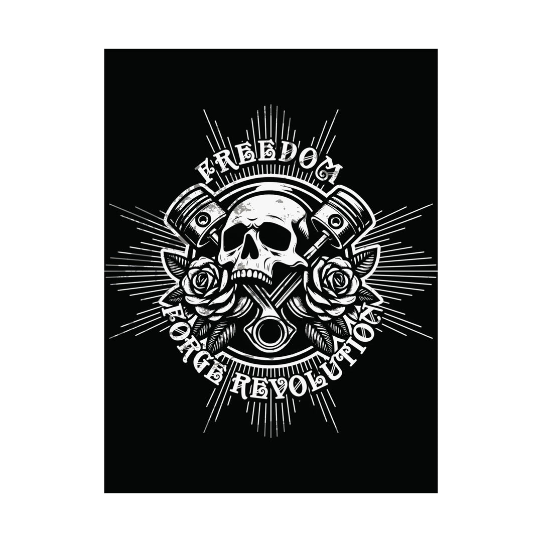 American Made Skull Head And Roses Matte Vertical Poster - Swag/ Freedom Forge Revolution