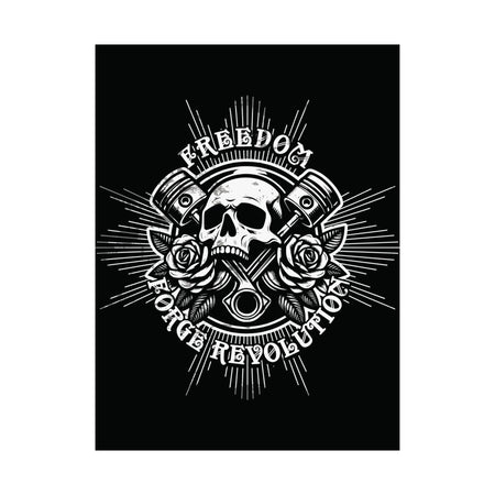 American Made Skull Head And Roses Matte Vertical Poster - Swag/ Freedom Forge Revolution
